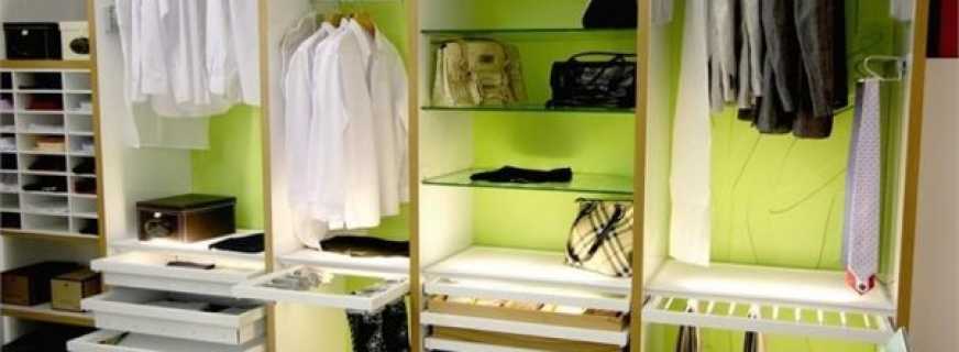 Виды наполнений шкафов и гардеробных, основные элементы