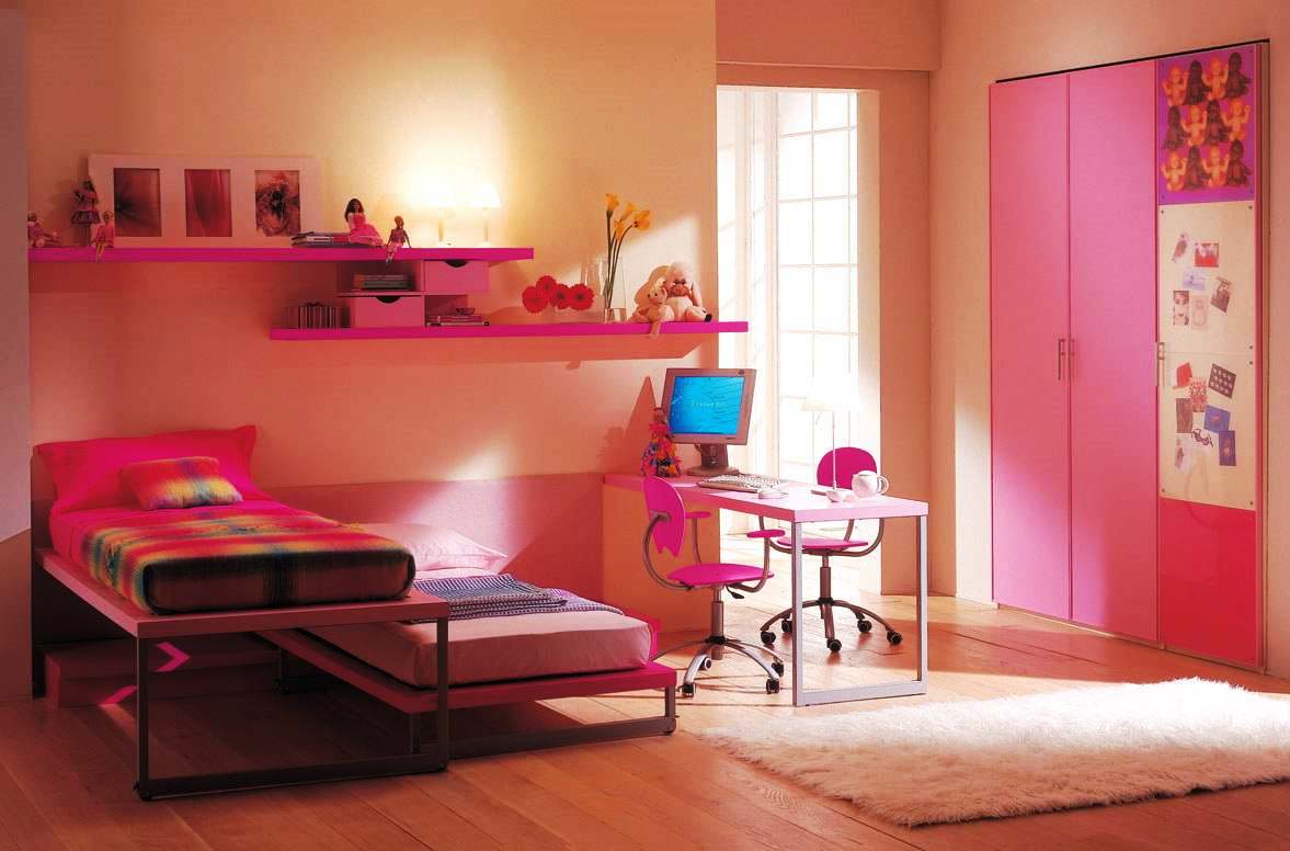 Комната в розовых тонах для двух девочек
