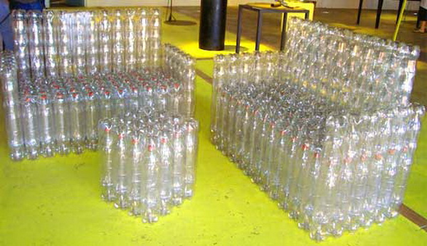 Сборка своими руками кресла из пластиковых бутылок, этапы работы
