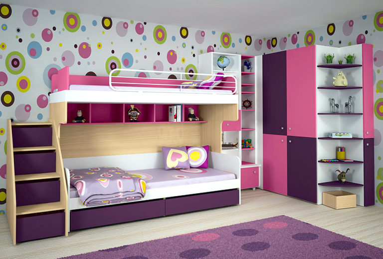 Набор детской мебели в комнату с кроватью