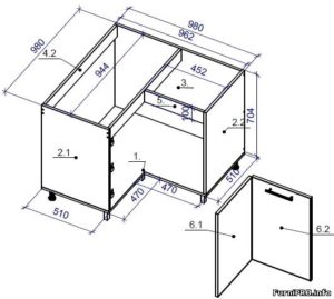 Тумба под мойку на кухню чертежи