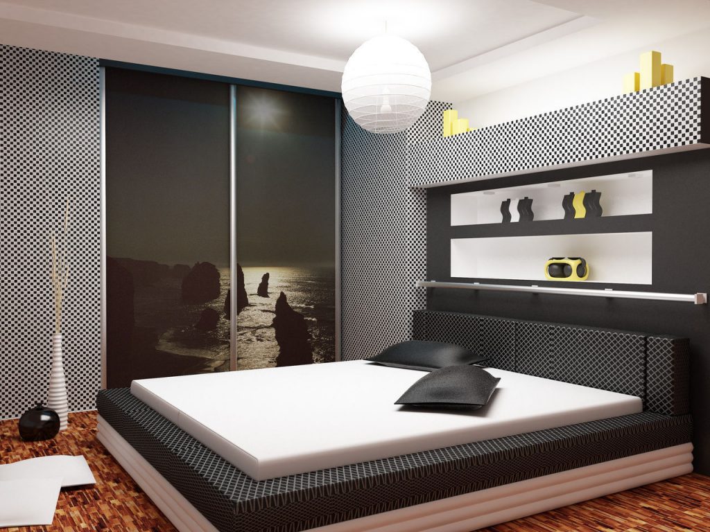 Именно встроенный шкаф купе в спальне позволяет экономить место в комнате