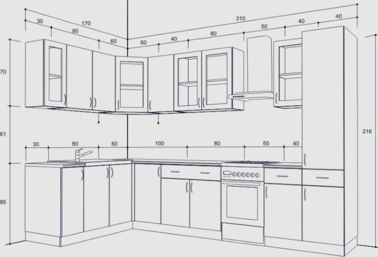 Размеры деталей кухонных шкафов