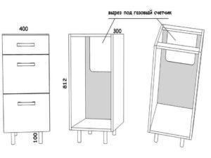 Кухни размеры шкафов стандарт для встраиваемой техники