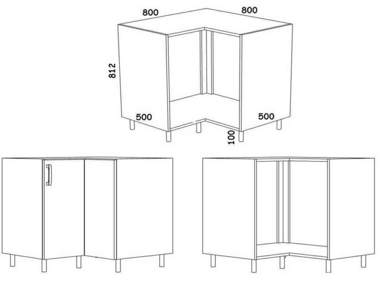 Размеры шкафов под кухню