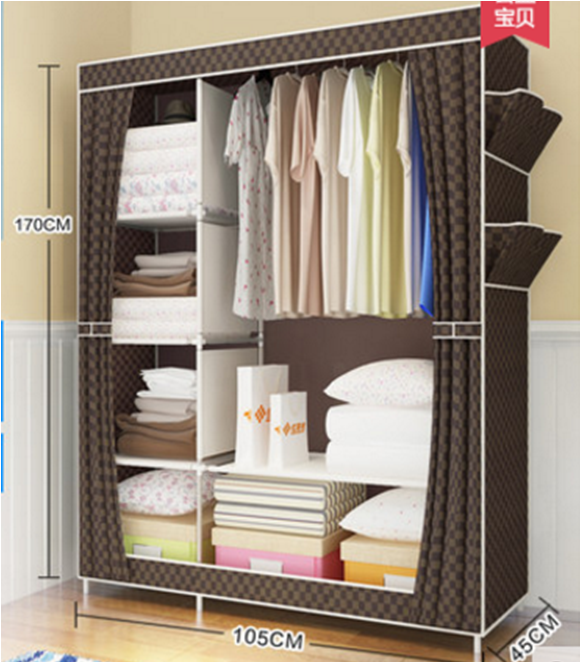 Тканевый сборный шкаф-гардероб для одежды
