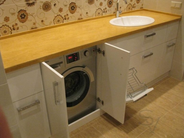 Короб для стиральной машины на кухне
