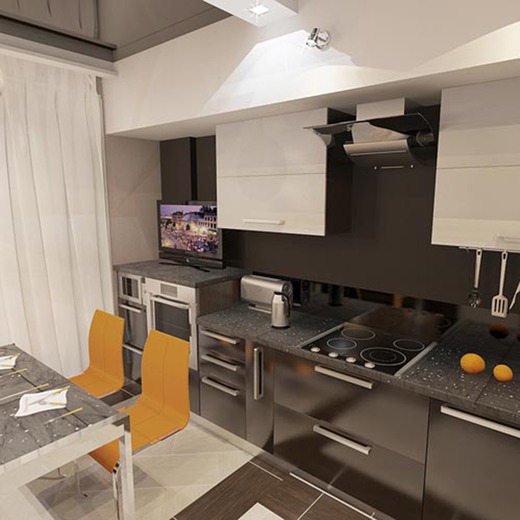 Дизайн кухни в однокомнатной квартире