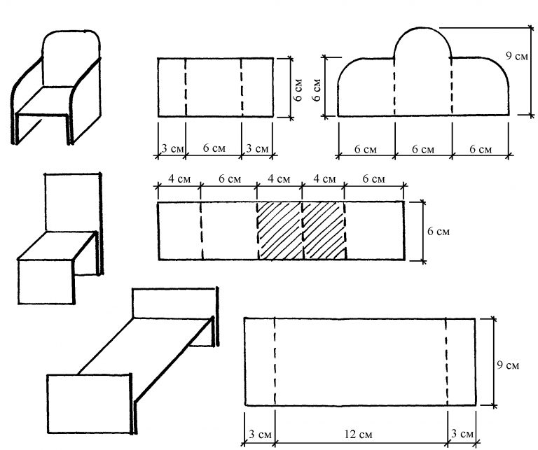 Мебель из картона чертежи и схемы