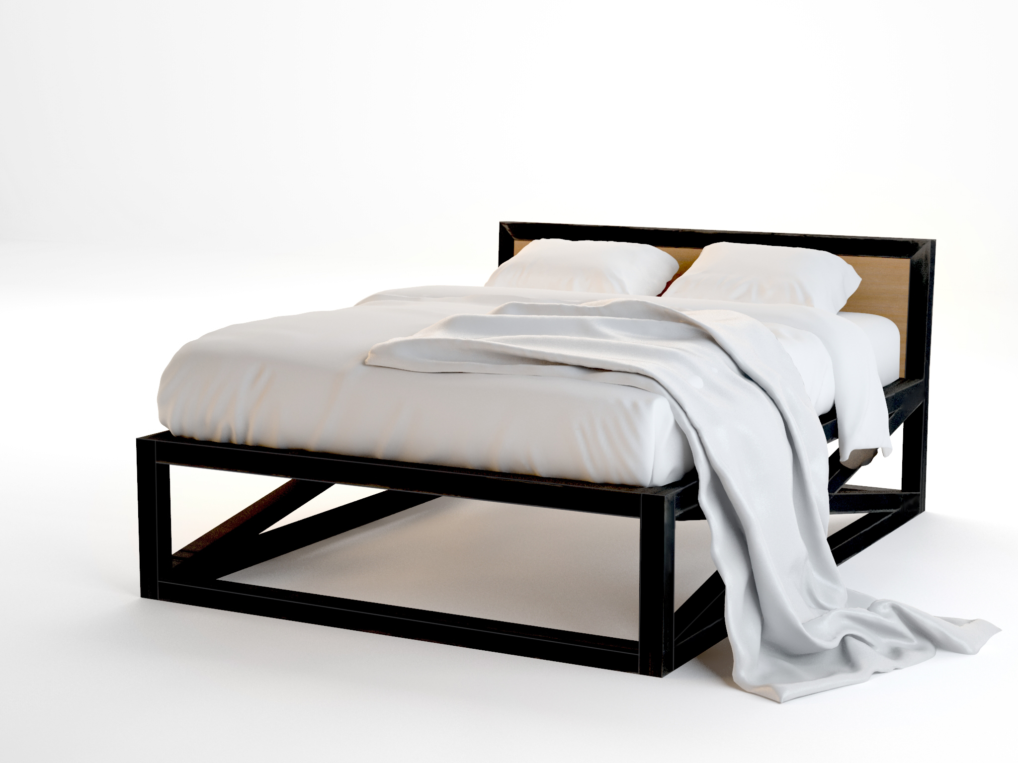 Кровать на металлическом каркасе Kr-loft