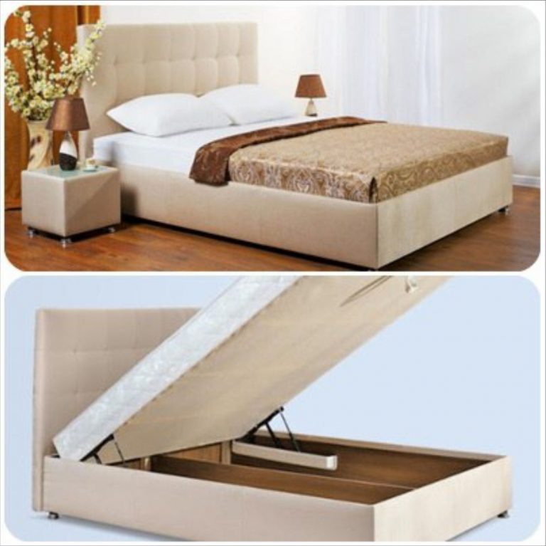 Кровать с подъемным механизмом и ящиком для белья своими руками