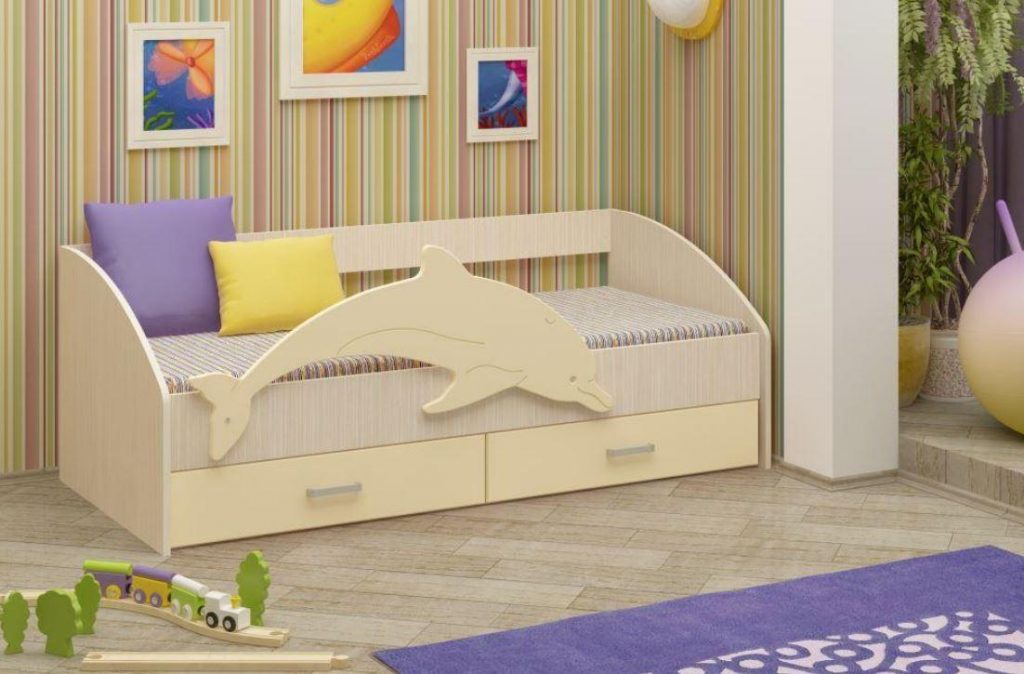 Двухъярусная кровать с диваном дельфин