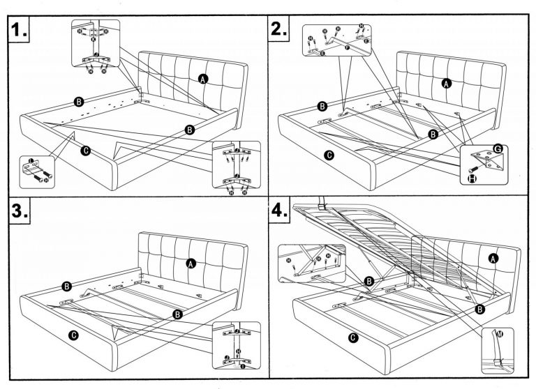 Инструкция по сборке кровати с подъемным механизмом белла