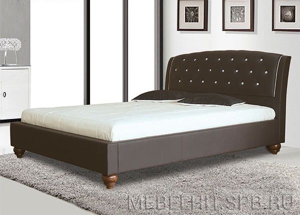Кровать двуспальная из экокожи