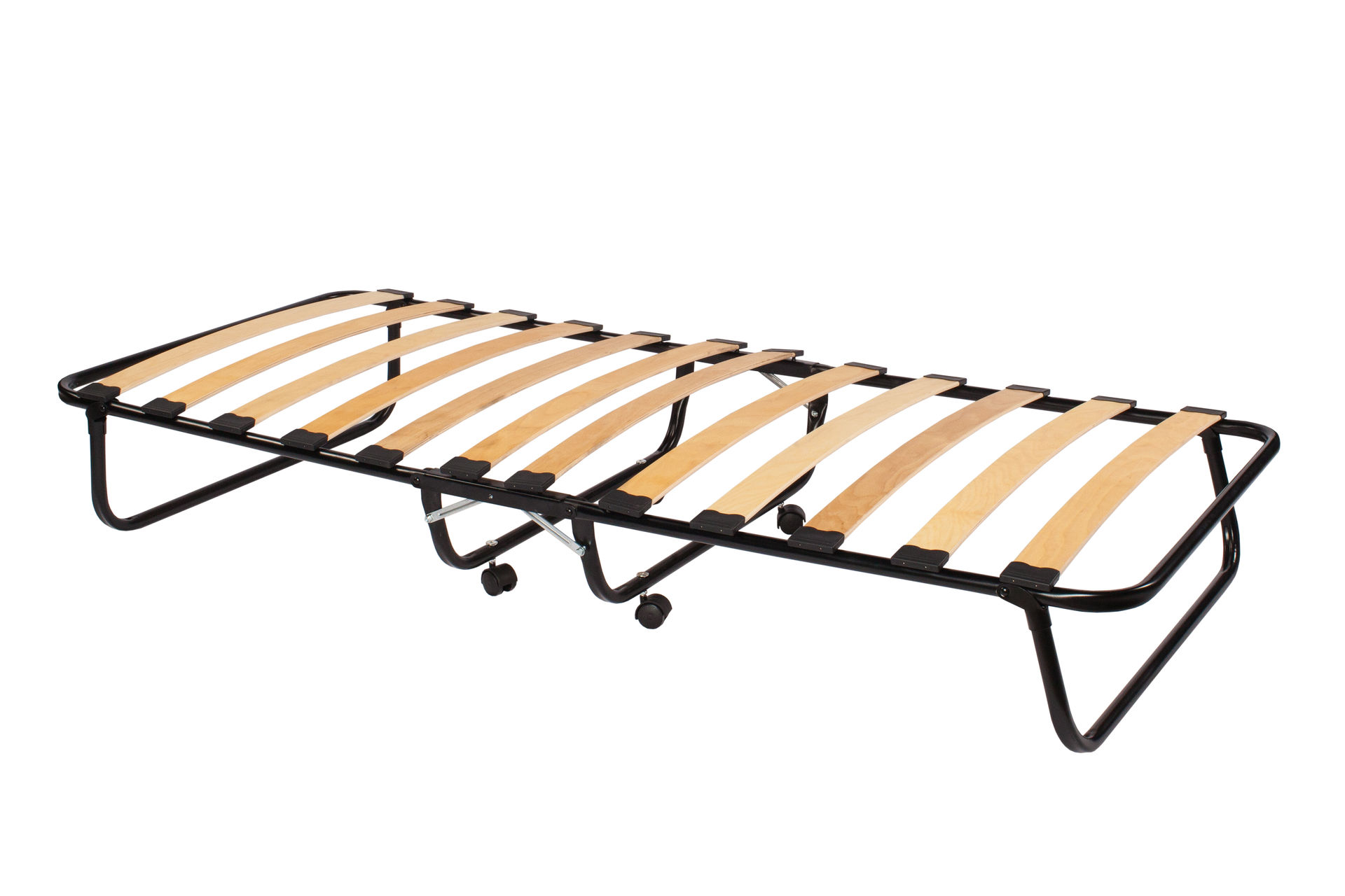 Металлическая раскладная кровать на ламелях с матрасом