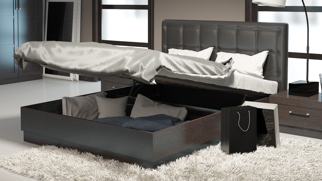 Кровати двуспальные с ящиками для хранения