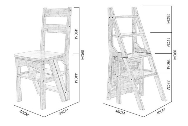 Как сделать стул-стремянку-трансформер из дерева или фанеры: чертежа и схемы с размерами, фото