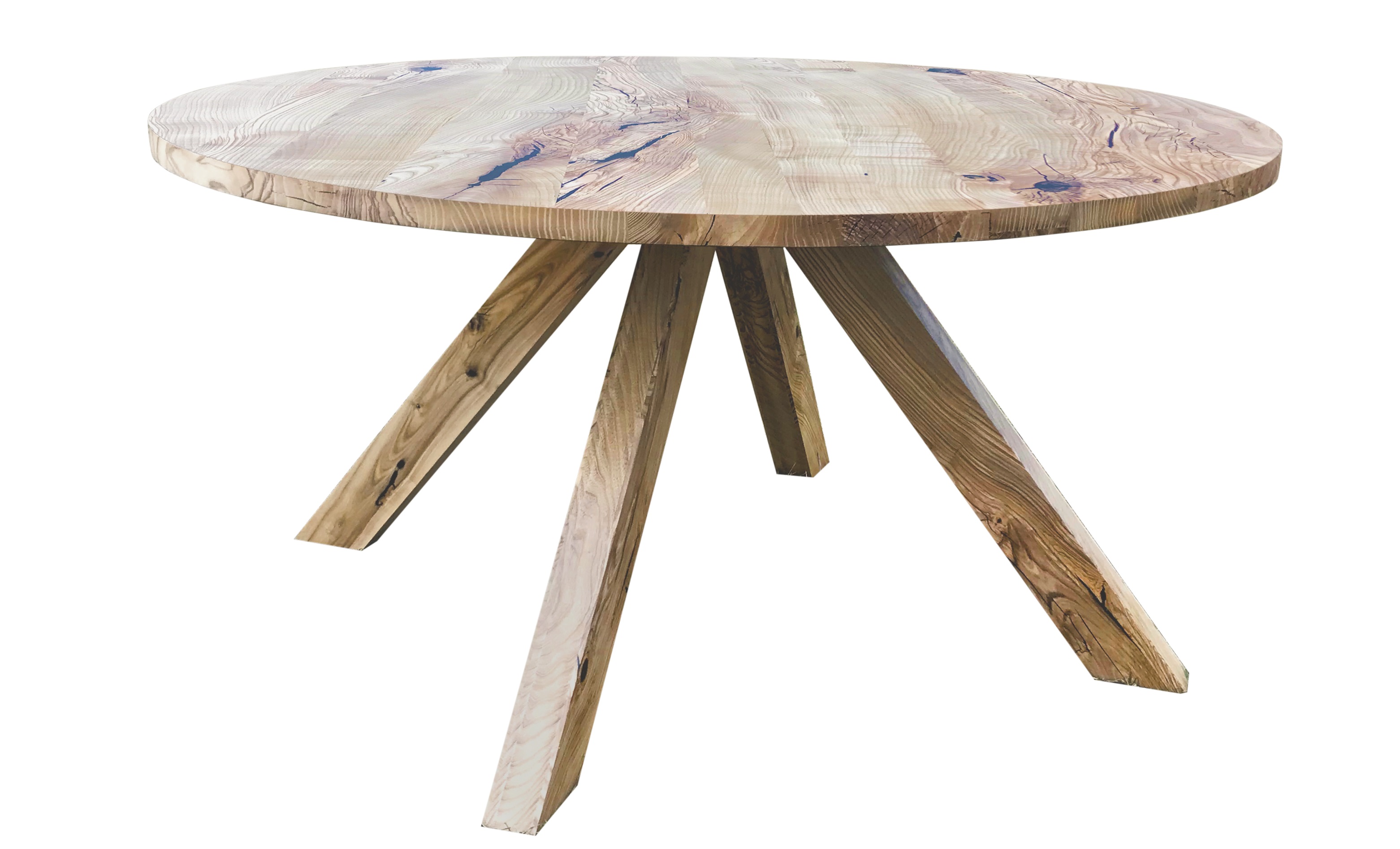 Стол круглый деревянный с керамогранитом