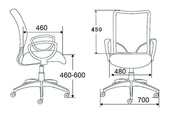 Габаритные размеры офисного кресла