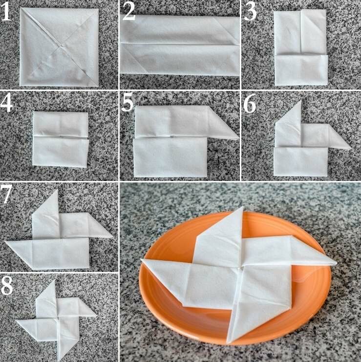 Как сложить бумажные салфетки для сервировки стола