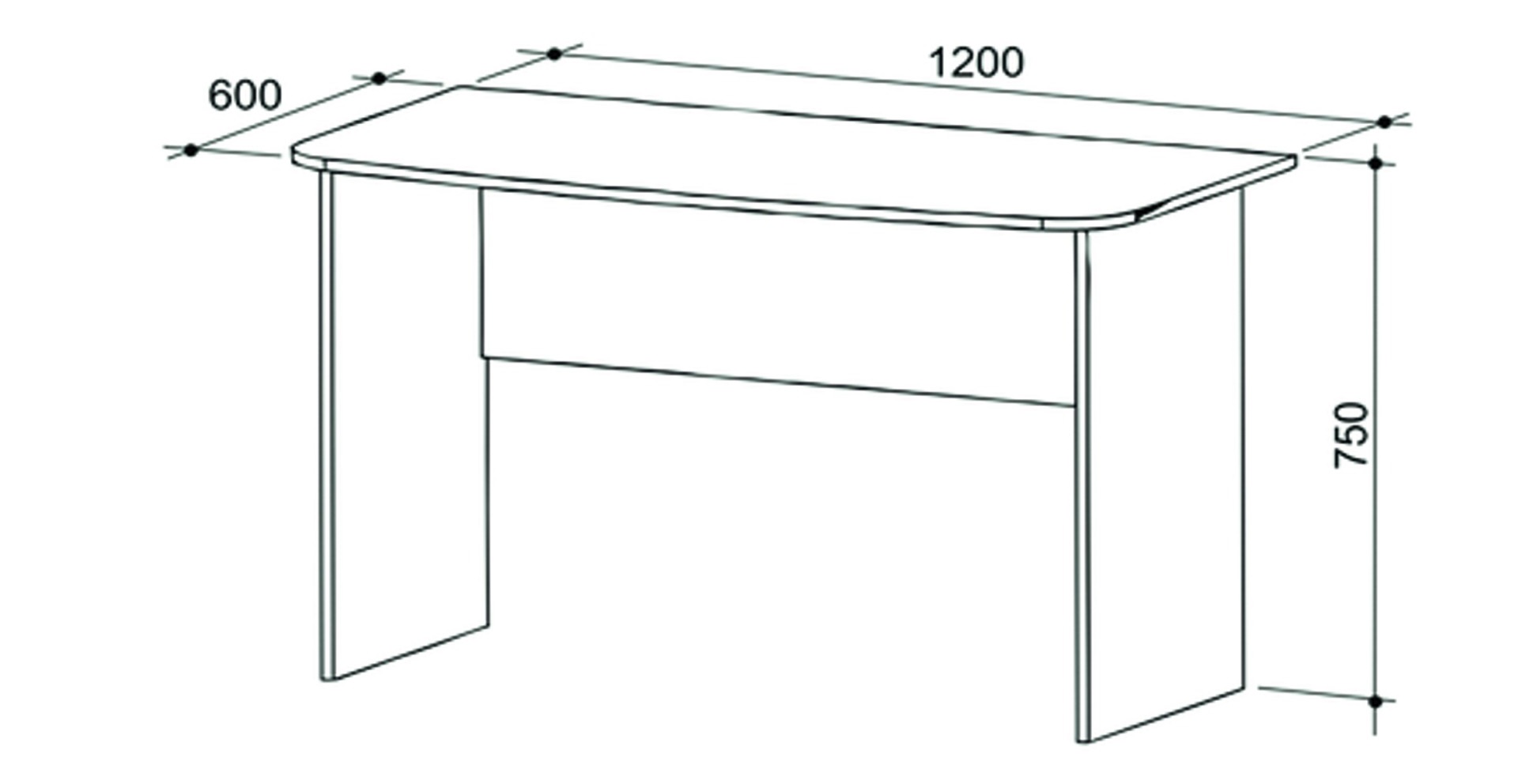 Чертеж стола руководителя с размерами