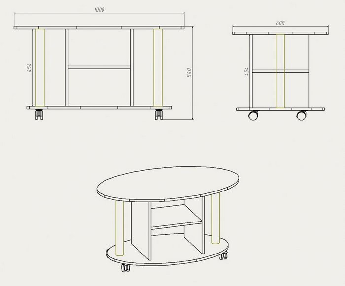 Чертежи для журнального столика